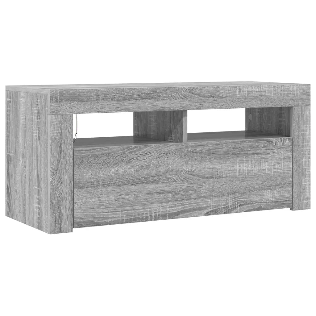 Mobile Porta TV con Luci LED Grigio Sonoma 90x35x40 cm 822722