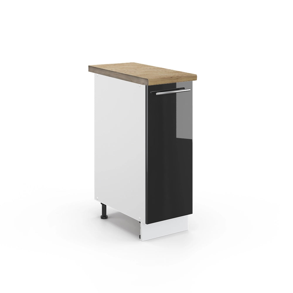 Armadio cucina dispensa alto Fame-Line Antracite lucido/Bianco 30 cm, PL Rovere Vicco
