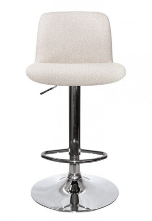 Set 2 Sgabelli Bar 41x46x86/107 cm in Poliestere Rafael Cromo-Beige