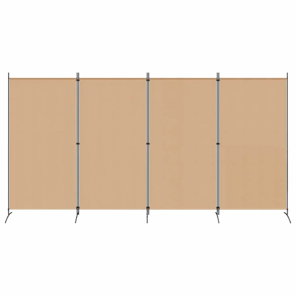 Paravento a 4 Pannelli Beige 346 x 180 cm Tessuto