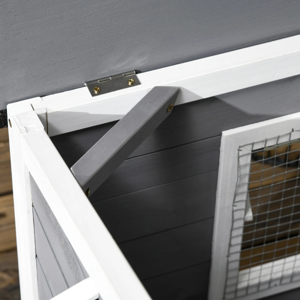 Casetta da giardino per cani con tetto apribile resistente alle intemperie in legno massello nero 109 × 79 × 72 cm