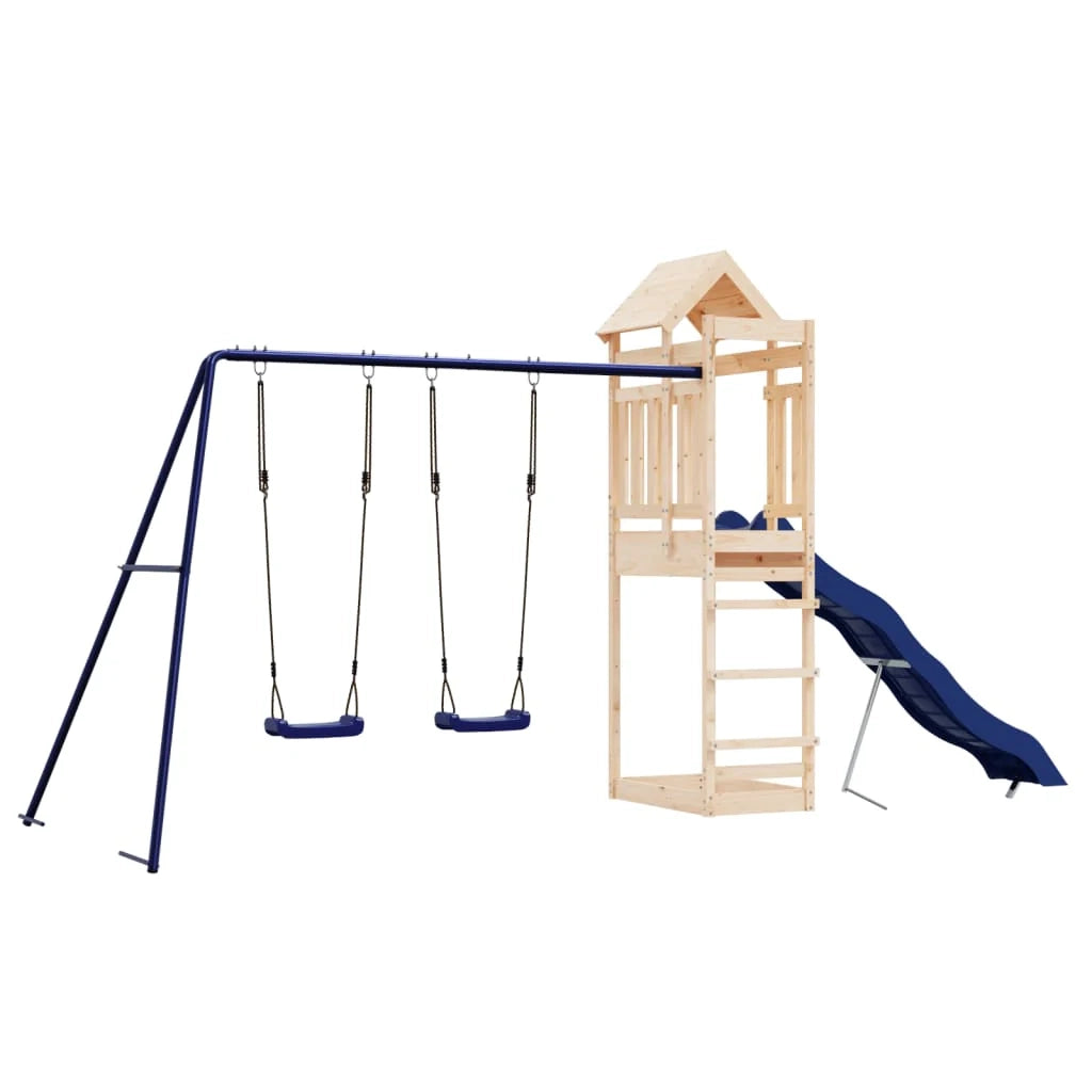 Area giochi all'aperto con altalene scivolo e robuste strutture per arrampicarsi  giochi da giardino 492 x 185 x 238 cm legno di pino massiccio 02_0004748