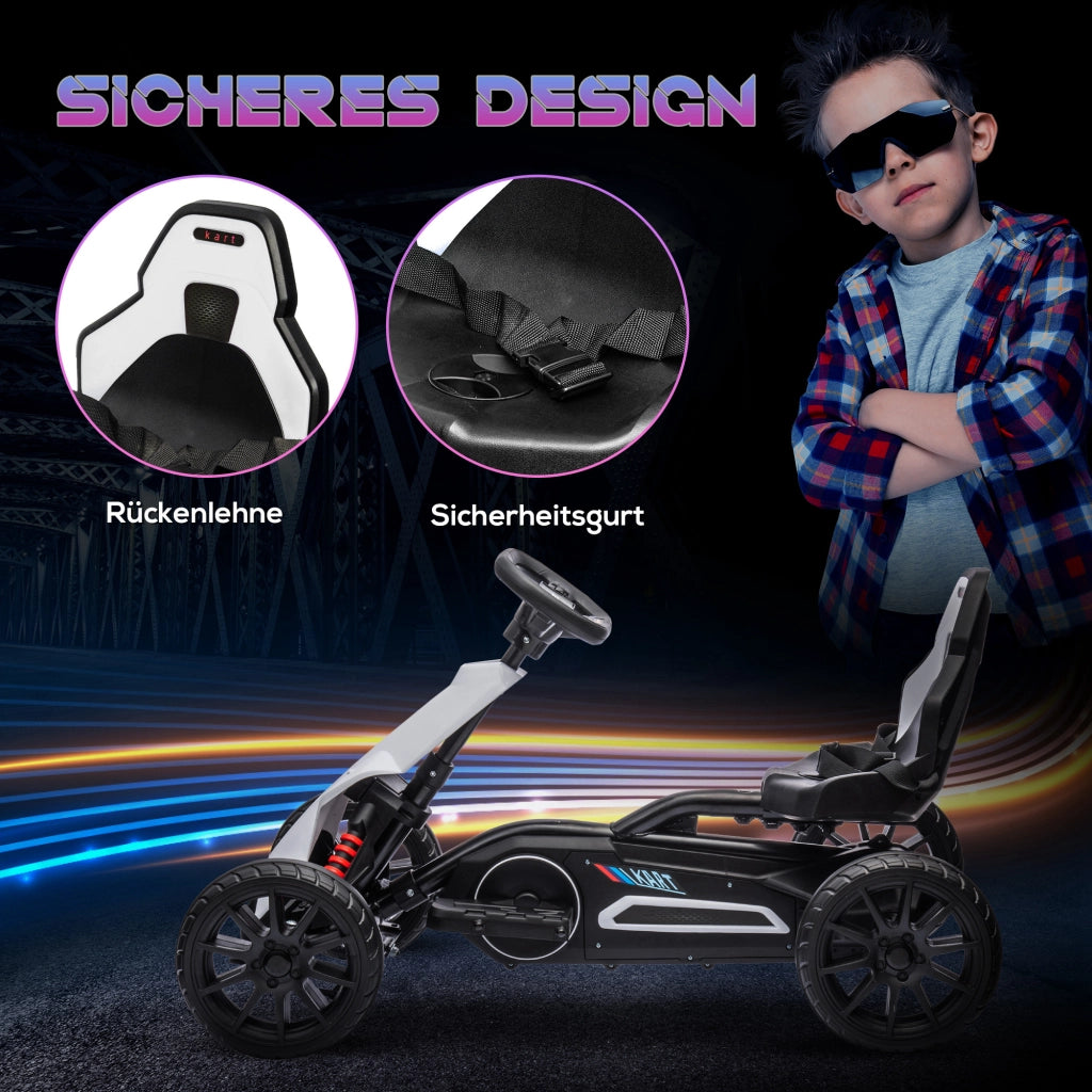 Go-Kart Elettrico per Bambini ¨C zephmum ¨C Bianco, Metallo e Plastica