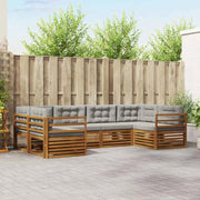 Set di divani da esterno 6 pcs Grigio Naturale e Chiaro 3374001