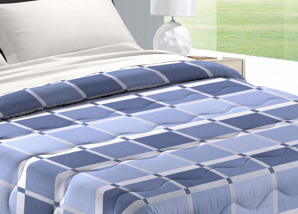 Trapunta Piumone Letto Invernale Imbottita 300gr Microfibra Scaldanotti Toronto - Piazza E Mezza - Blu
