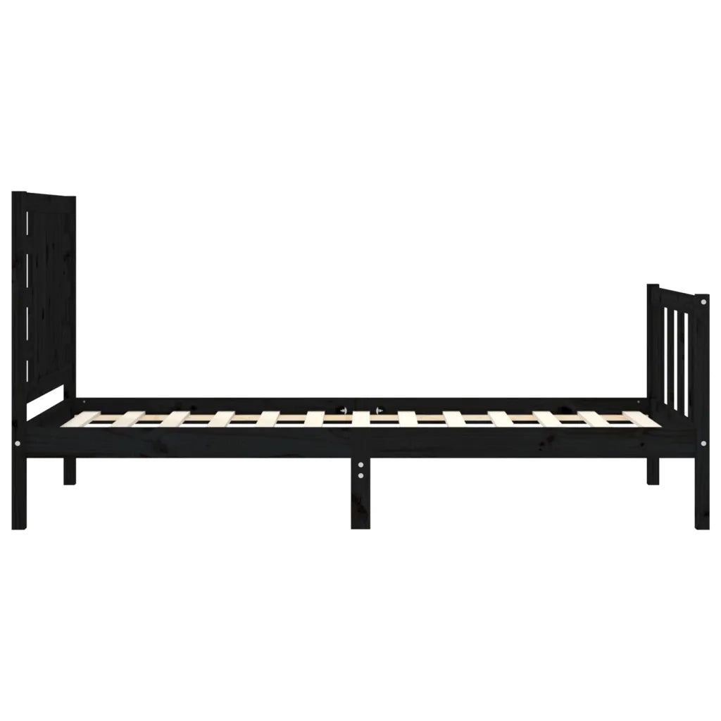 Giroletto con Testiera Nero Small Single in Legno Massello 3192780