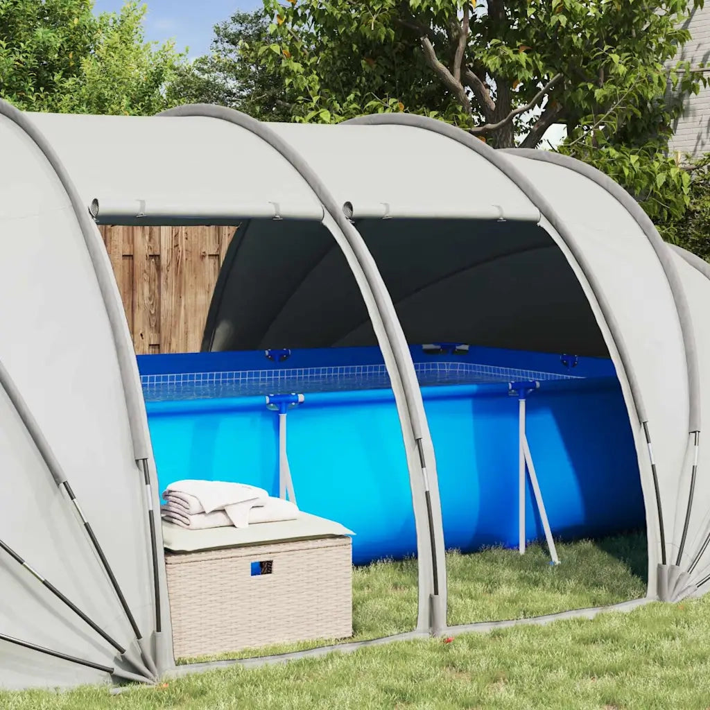Tenda da piscina a cupola Grigio 538 x 440 x 204 cm 42001138