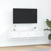 Mobili TV a Parete 2pz Bianchi 60x31x25,5 cm Legno Multistrato 861491