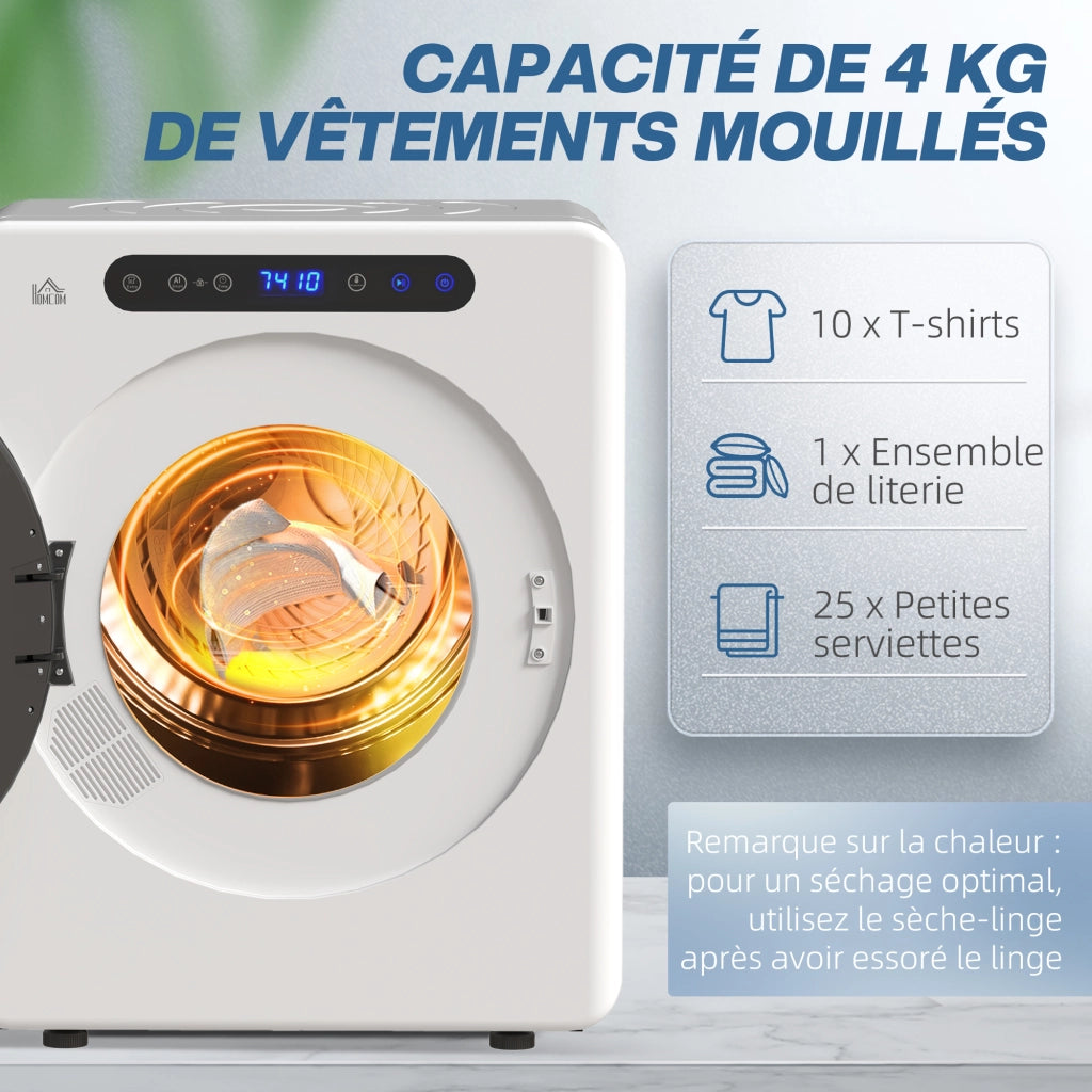 Asciugatrice a evacuazione ¨C zephmum ¨C Bianco Acciaio Inox 1000W 3kg