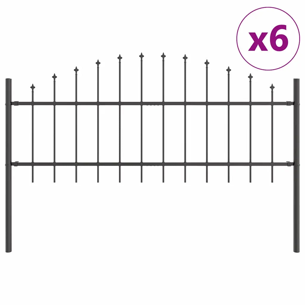 Recinzione per Giardino 6 pcs Grigio 170 x 140 cm