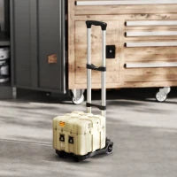 Carrello Portapacchi Pieghevole da 40 kg con 2 Cinghie, Maniglia Telescopica, Alluminio e Plastica, Nero