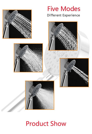 Doccia, doccetta idromassaggio anticalcare con 5 getti