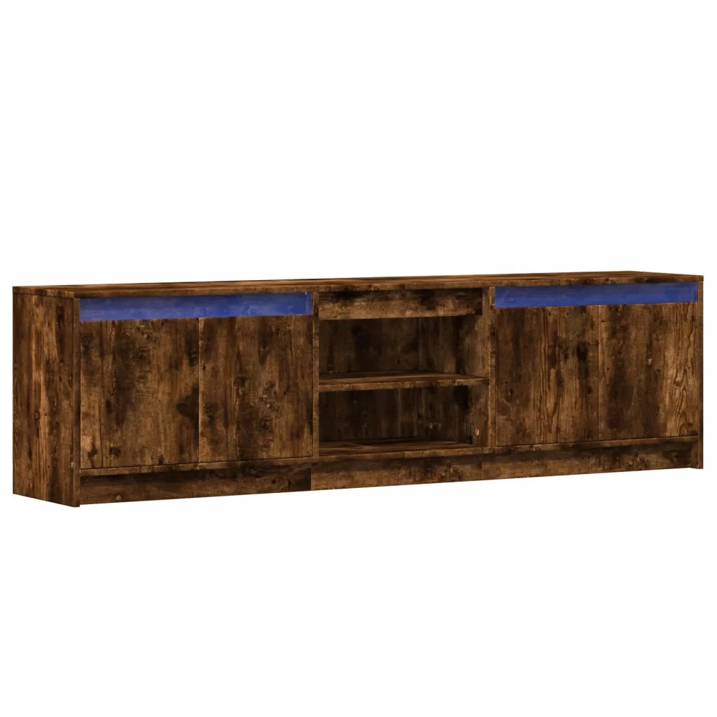 Mobile TV | Armadietto TV | Mobile Porta TV con LED Rovere Fumo 180x34x50cm in Truciolato
