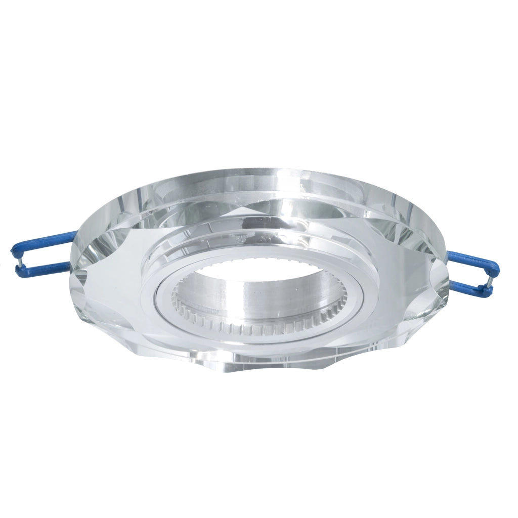 Faretto tondo LED GU10 multicolore effetto vetro specchiato incasso 6cm 230V cromoterapia LUCE RGBW+6000K