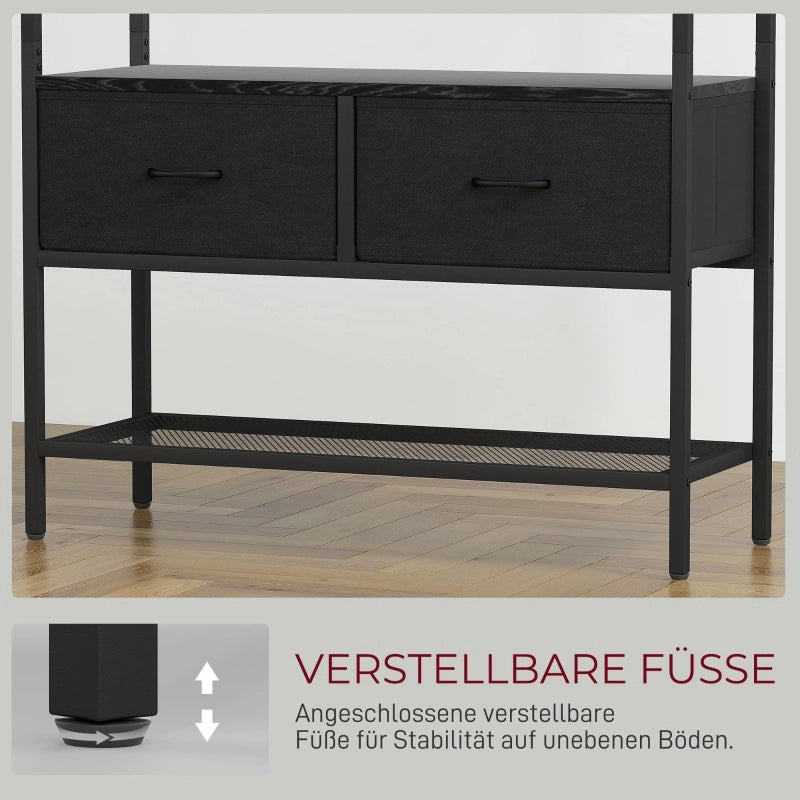 APPENDIABITI con scarpiera 80x30x180,5 cm Nero stile industriale