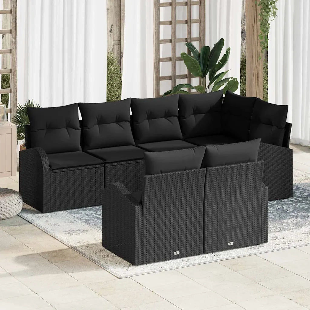 Set Divano da Giardino Nero polyrattan 3346083
