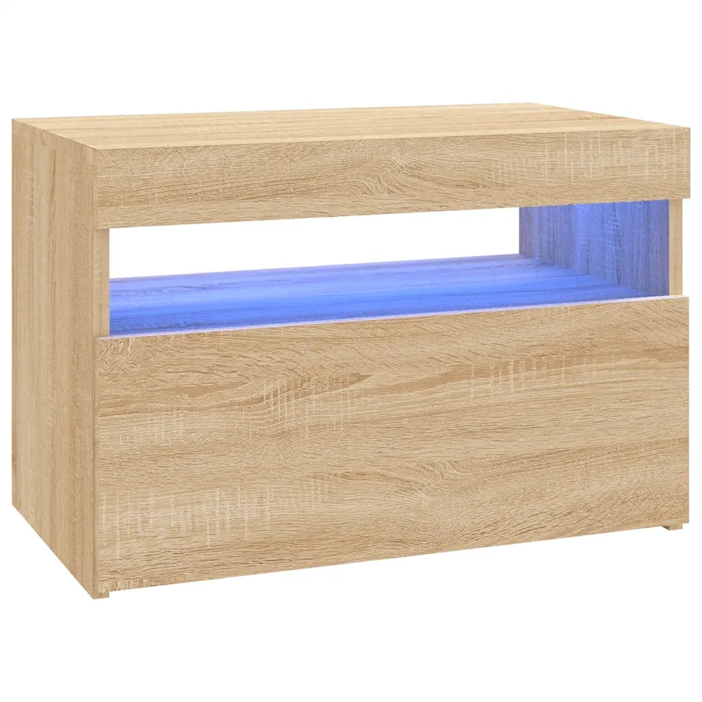 Mobile Porta TV con Luci LED Rovere Sonoma 60x35x40 cm 804415