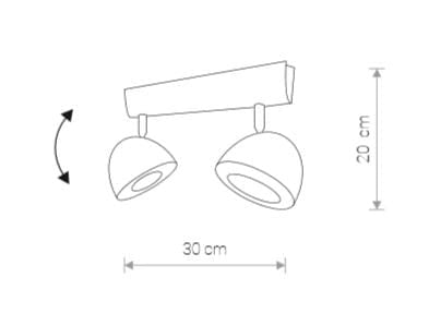Plafoniera barra Nowodvorski Vespa nera/cromo 2xES111