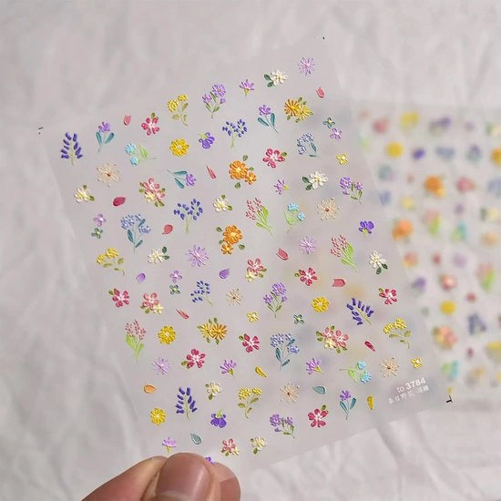 Stickers per unghie fiori 3D - autofissanti - accessori per manicure - facile da usare - materiali di alta qualità - ideali per decorare le unghie - decorazioni per unghie