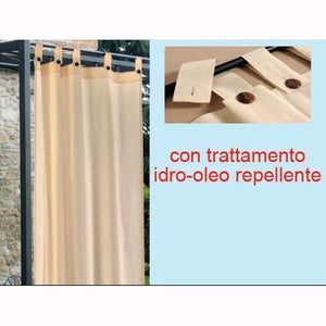 Tenda da sole a bretelle resinata idrorepellente per gazebo/esterno 150xH280 cm - colore Panna