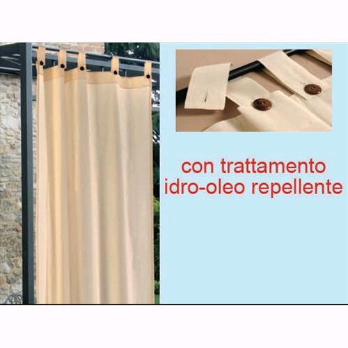 Tenda da sole a bretelle resinata idrorepellente per gazebo/esterno 150xH280 cm - colore Panna