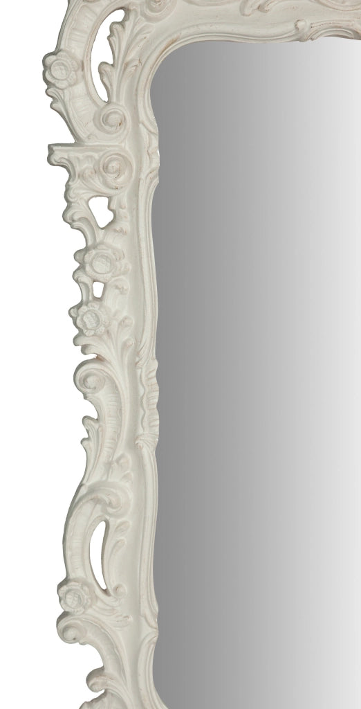 Biscottini SPECCHIERA DA PARETE IN LEGNO FINITURA BIANCA ANTICATA MADE IN ITALY realizzata