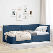 Cornice del letto ad angolo Blu 80 x 200 cm Tessuto