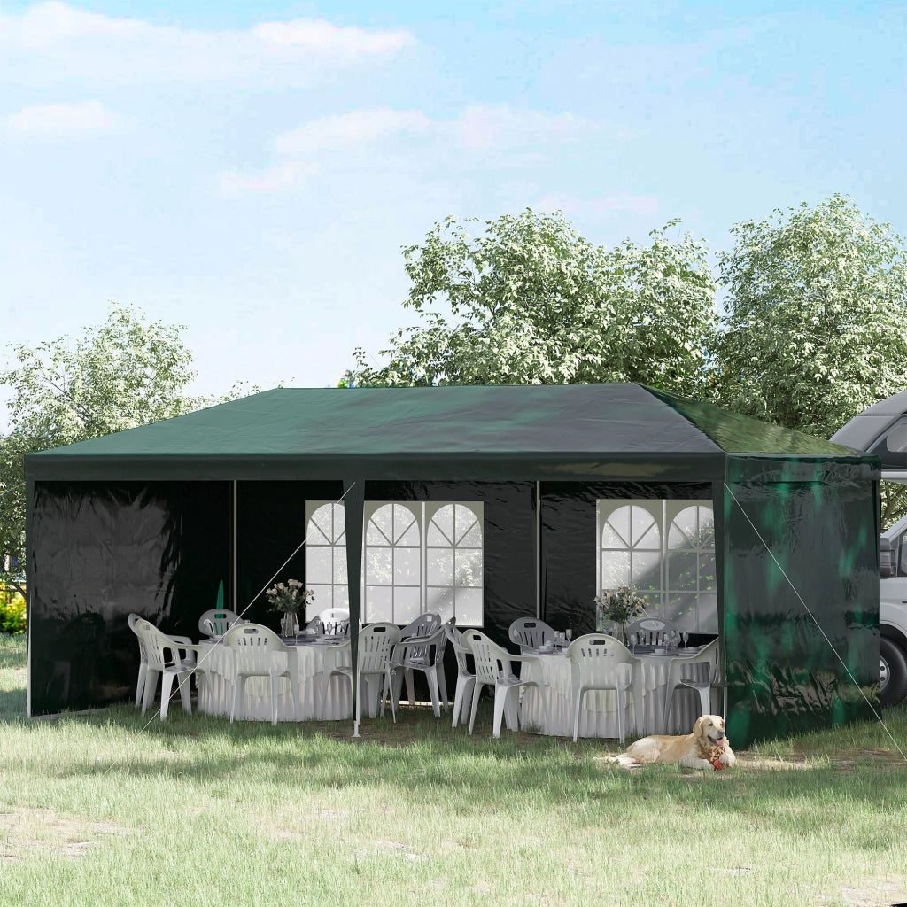 Gazebo da Giardino 6x3 m con Pareti Rimovibili ¨C zephmum ¨C Verde