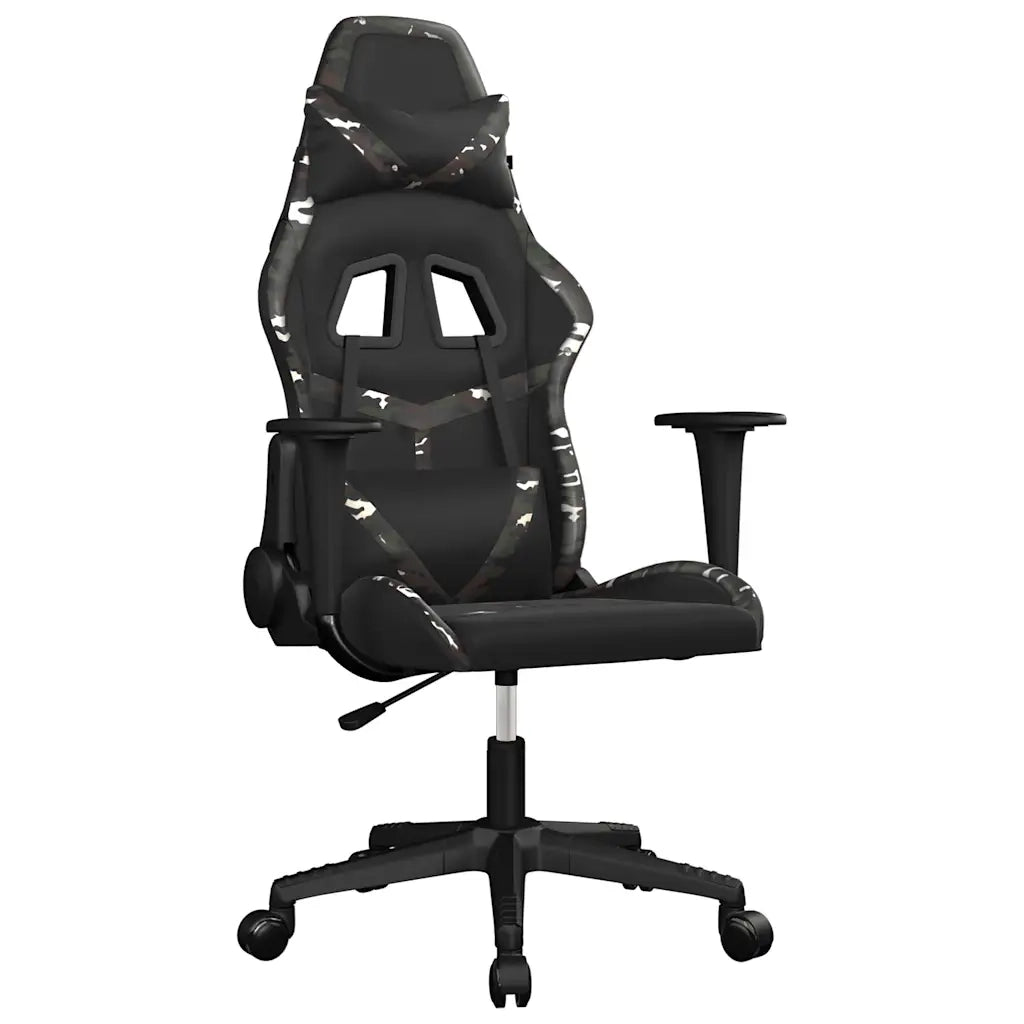 Sedia da Gaming | Sedia da e-sports Massaggiante Nero e Mimetico in Similpelle