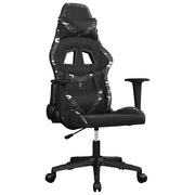 Sedia da Gaming | Sedia da e-sports Massaggiante Nero e Mimetico in Similpelle