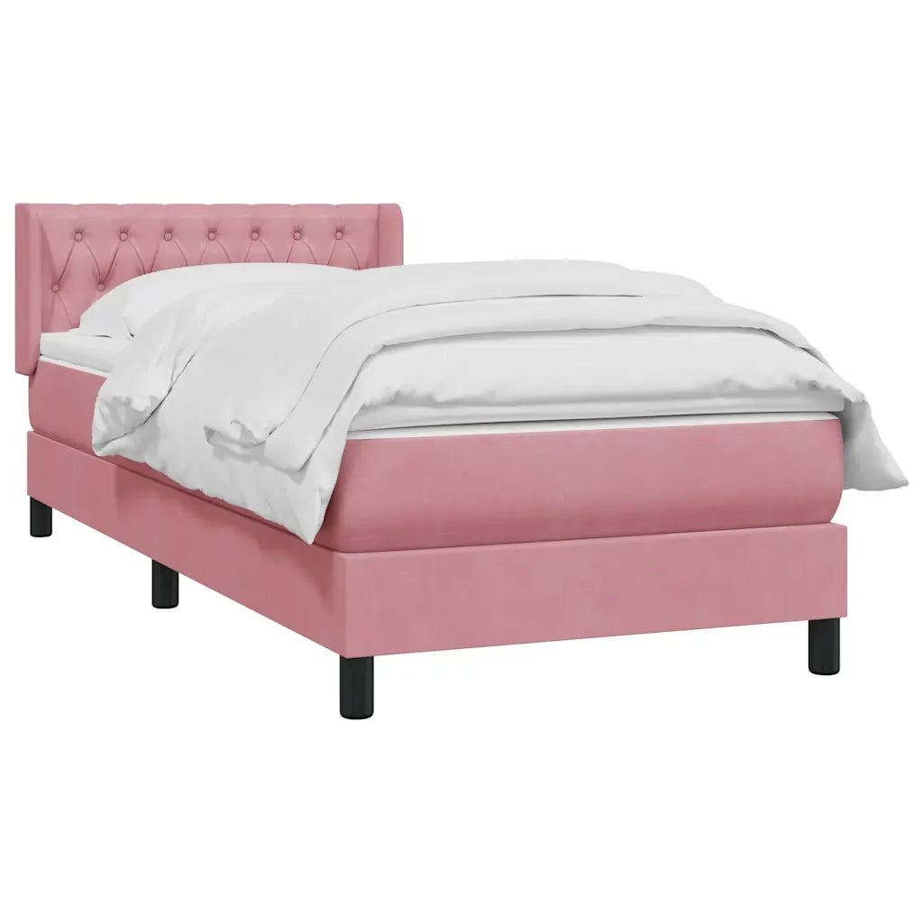 Giroletto a Molle con Materasso Rosa 90x220 cm Velluto 3318398