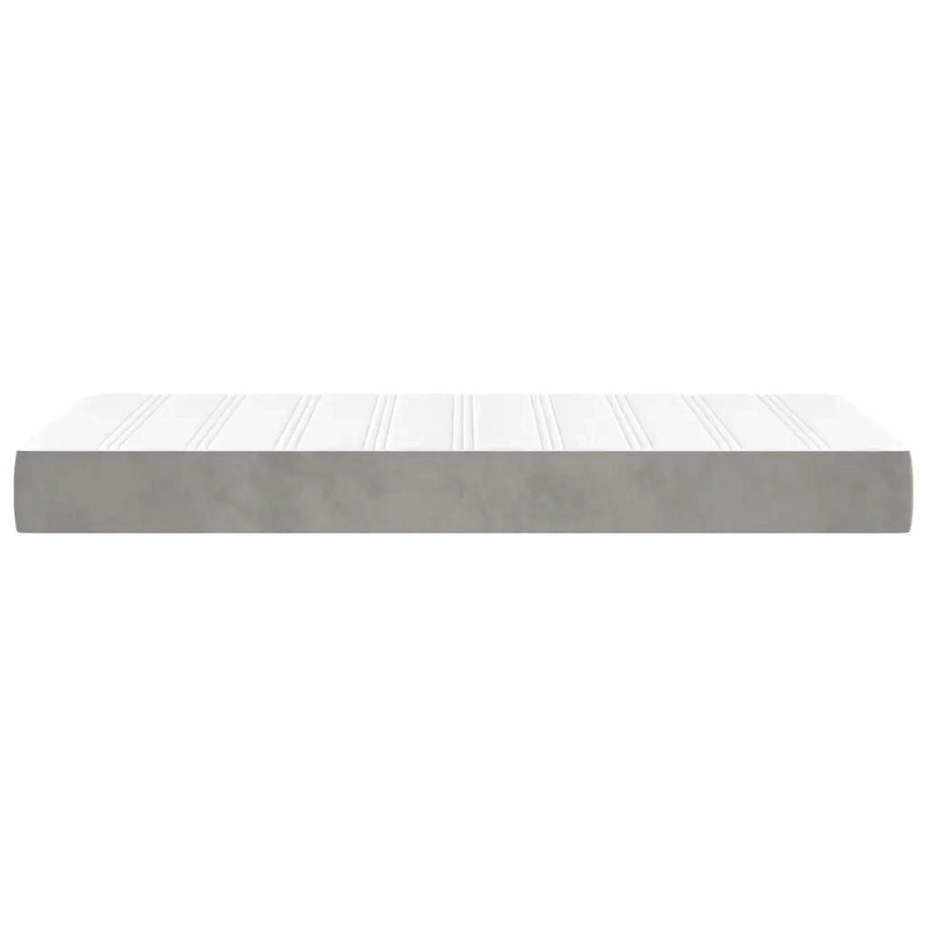 Materasso a Molle Insacchettate Rigidità Media Grigio Chiaro 100x190x20 cm Twin in Velluto 347859