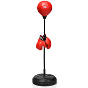 Palla da boxe con base altezza regolabile, Sacco da boxe con pompa manuale e guanti da boxe-Boxe