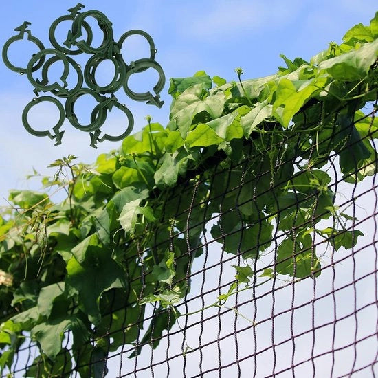 Clip per piante per pomodori, rose, zucchine e altre piante rampicanti, Rete per piante rampicanti 2x7,5 m.
