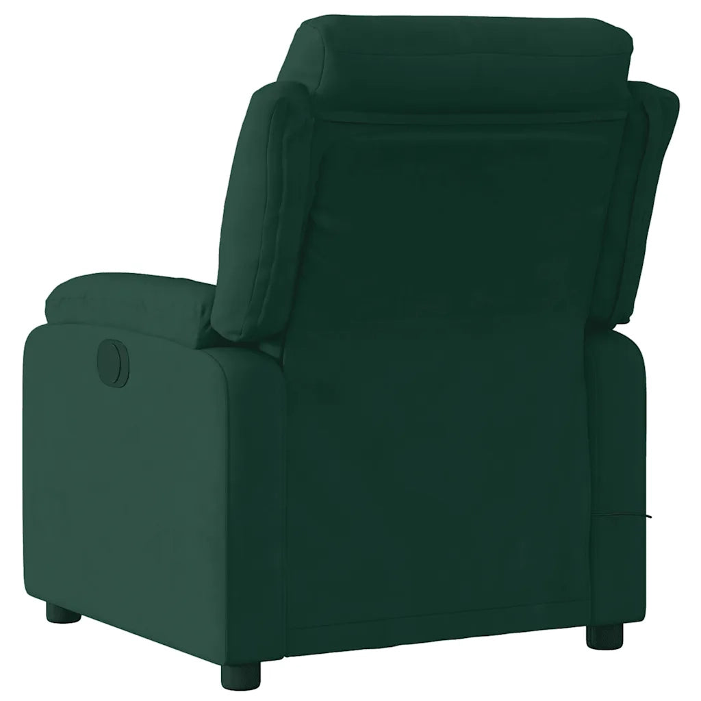Poltrona reclinabile massaggiante in Velluto Verde Scuro 3206174