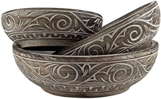 Saladekommen in legno, stile Timor, 20/25/30 cm, calce in bachelite