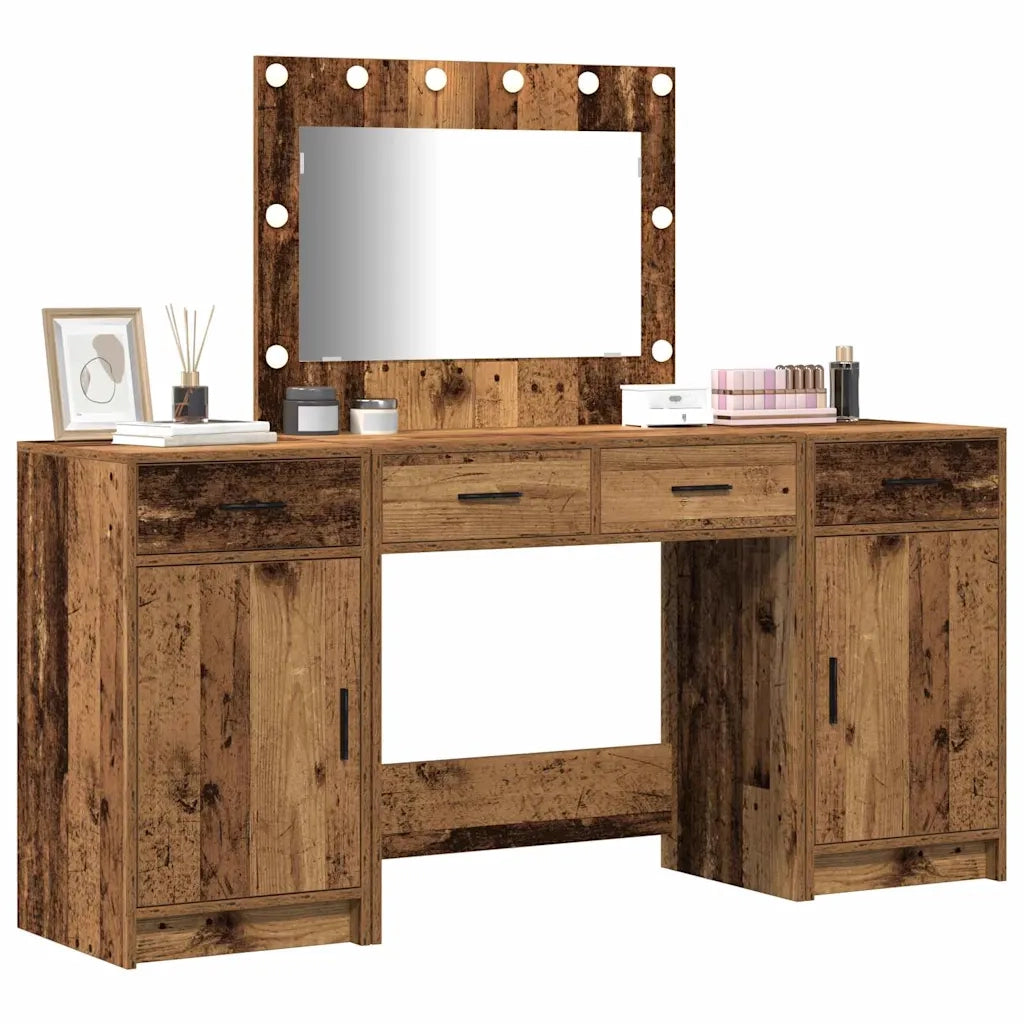 Tavolo da Trucco con cassetto 3 pcs Marrone Legno multistrato 3334252