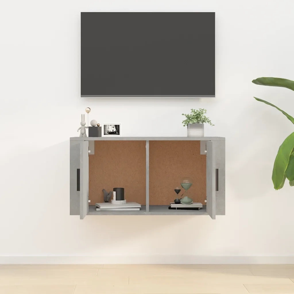 Mobile Porta TV a Parete Grigio cemento 80x34,5x40 cm 816628