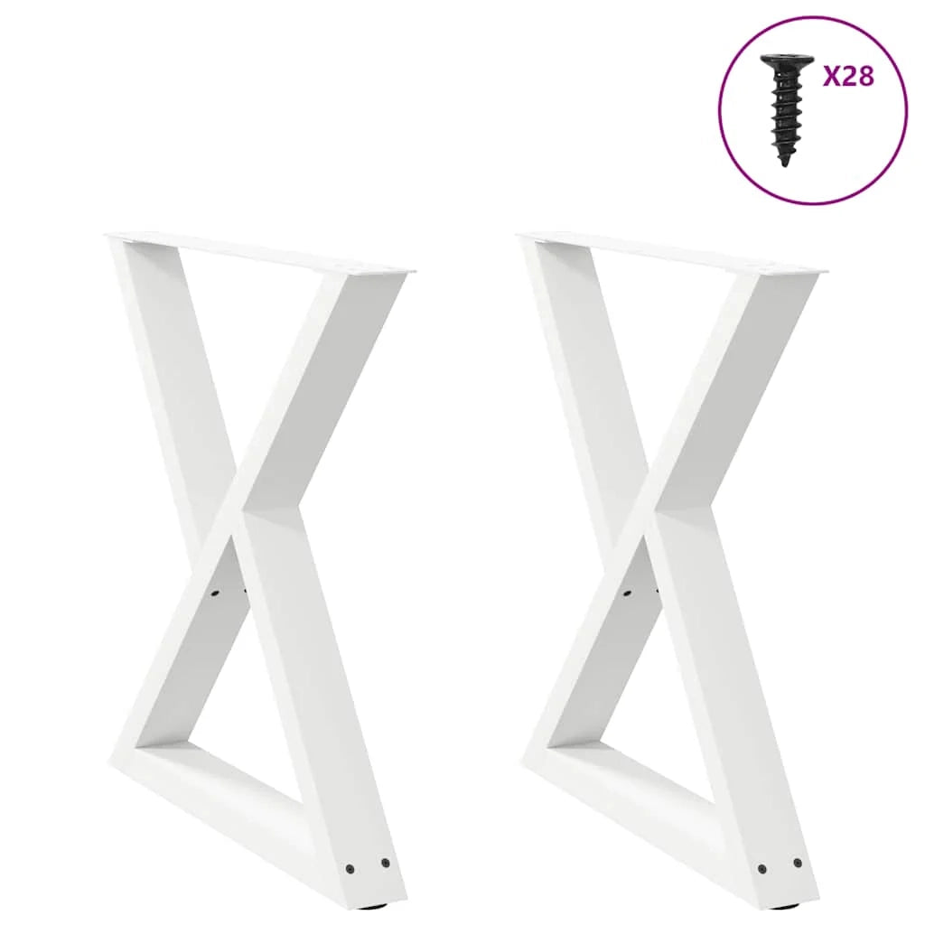 Set di 2 gambe regolabili per tavolo da pranzo dal design moderno 80 x 73 cm in acciaio bianco 02_0057015
