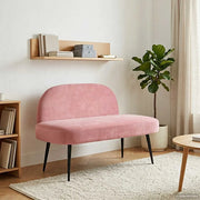 Panchina imbottita con schienale Rosa 110 x 60 x 76 cm Velluto