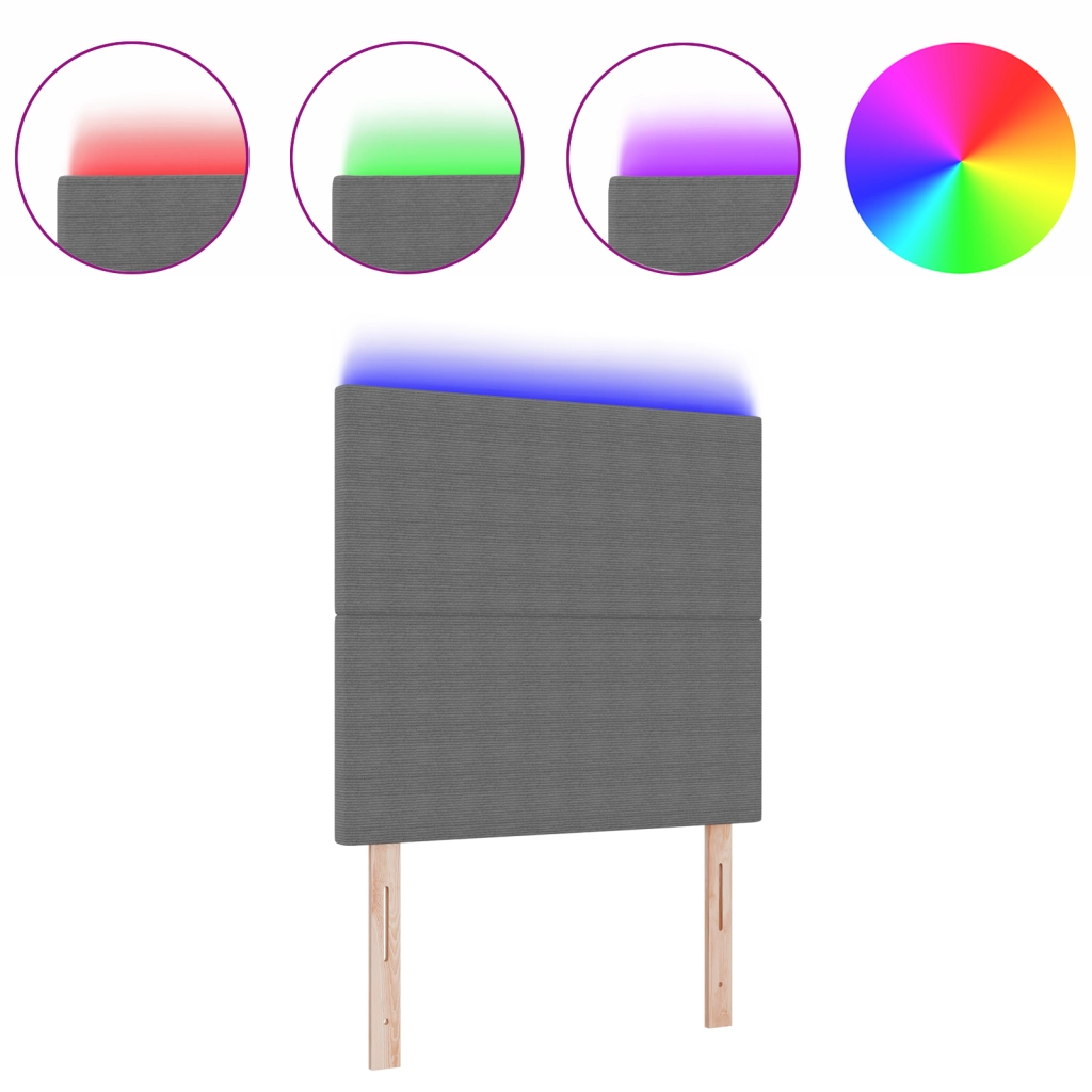 Luce per Testiera LED Grigia 90 cm in Tessuto Corduroy