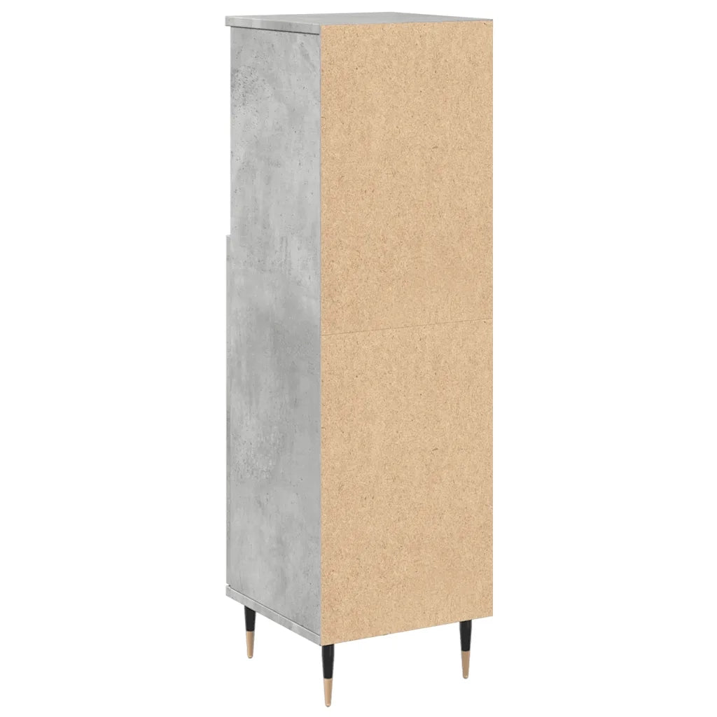 Armadietto da Bagno | Armadio da bagno Grigio Cemento 30x30x100 cm in Truciolato