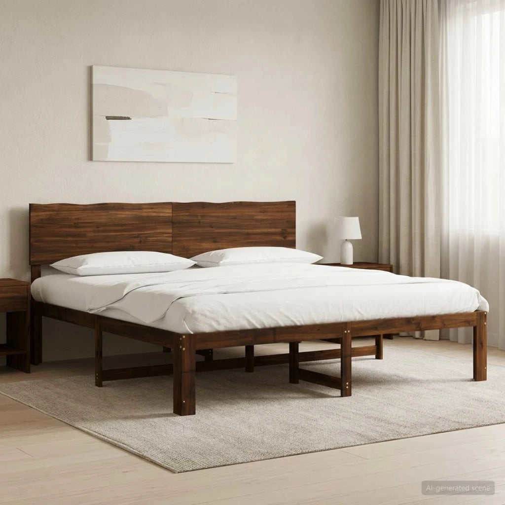 Letto matrimoniale con testiera ROSTOCK Marrone Scuro 3405425