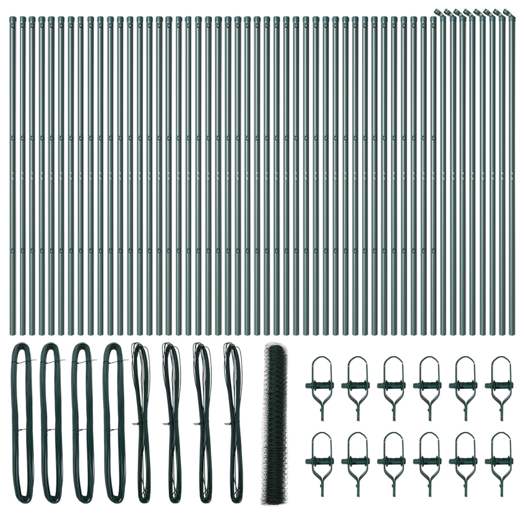 Recinzione esagonale  verde 1.2x100 m in acciaio