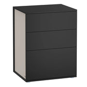 Comodino moderno con montaggio senza attrezzi tavolino con cassetti per camera da letto o soggiorno 35 x 45 x 587 cm bianco opaco e beige cappuccino 12_0007596