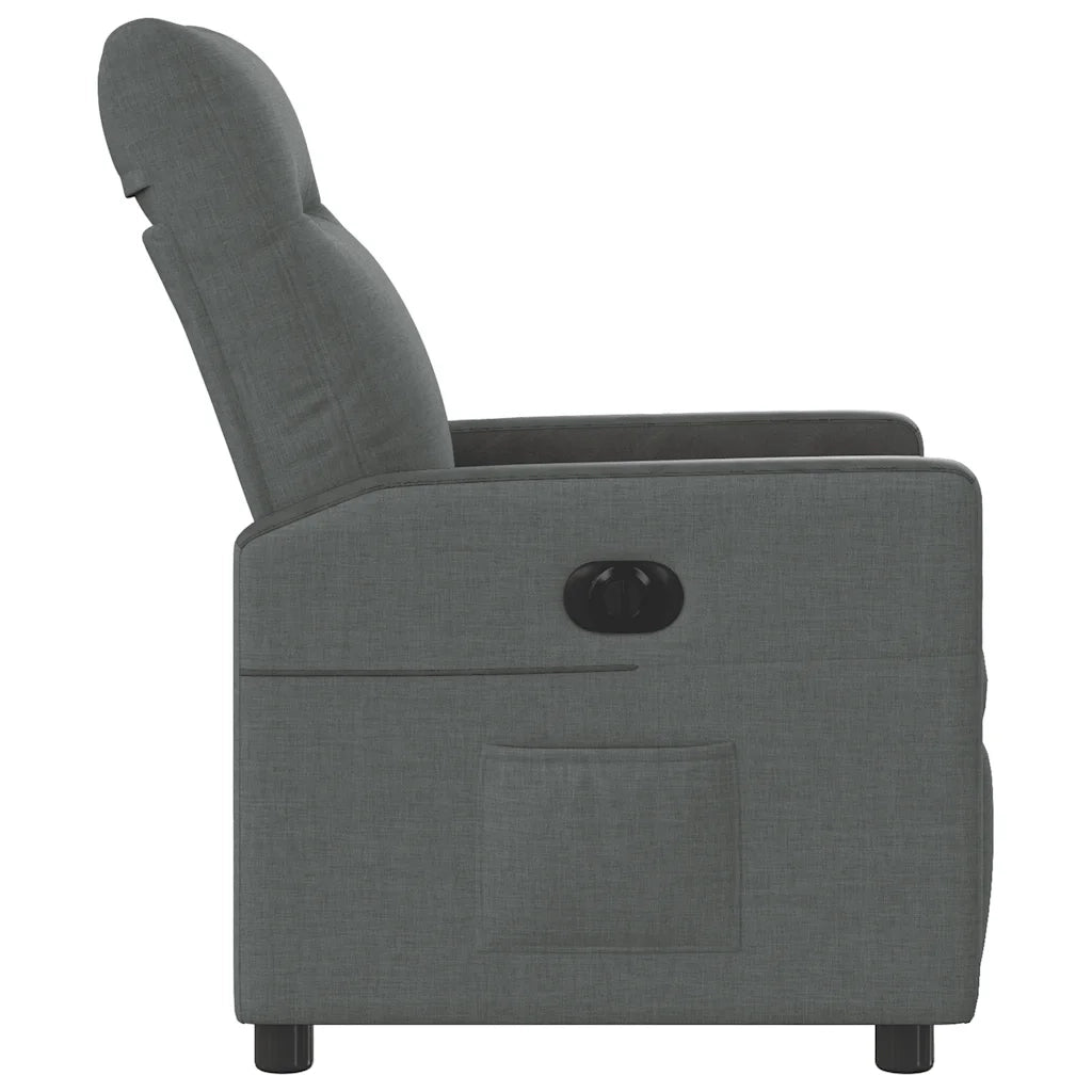 Poltrona | Sedia Relax Elettrica Reclinabile Grigio Scuro in Tessuto