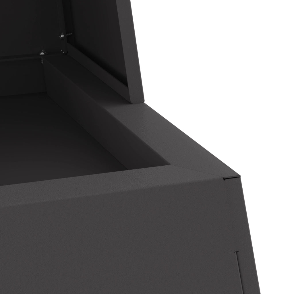 Focolare con spazio per legna Nero 60x35x100 cm Acciaio
