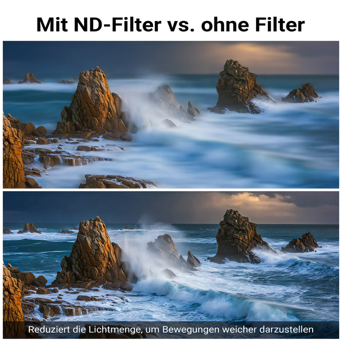 ND2-ND400 Fader Slim 52 mm Filtro nd variabile grigio con 9 stop, filtro a densità neutra con rivestimento a 18 strati, per obiettivo fotografico, con montatura slim da 4,3 mm