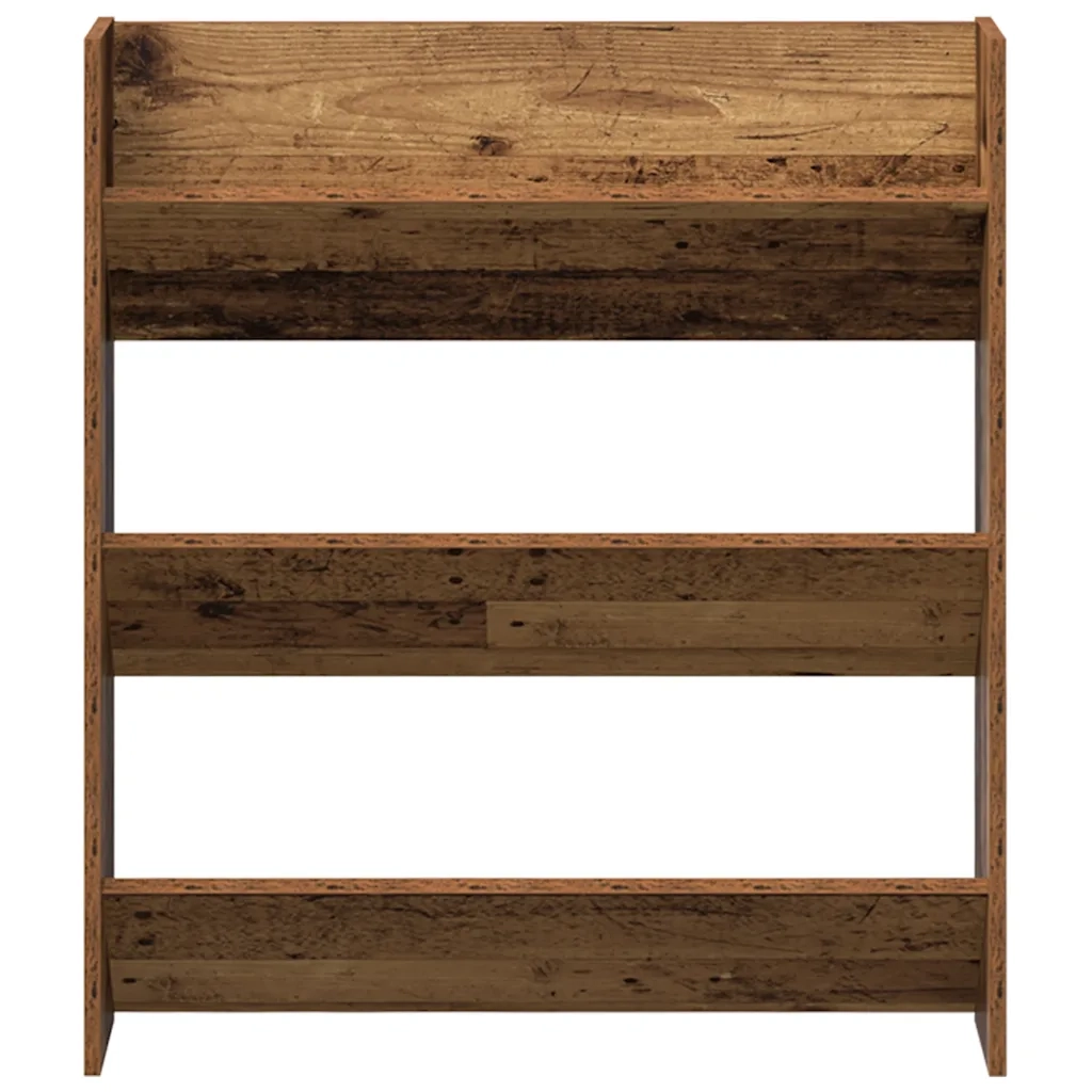 Scarpiera a Muro Legno Antico 80x18x90 cm in Legno Multistrato 856544
