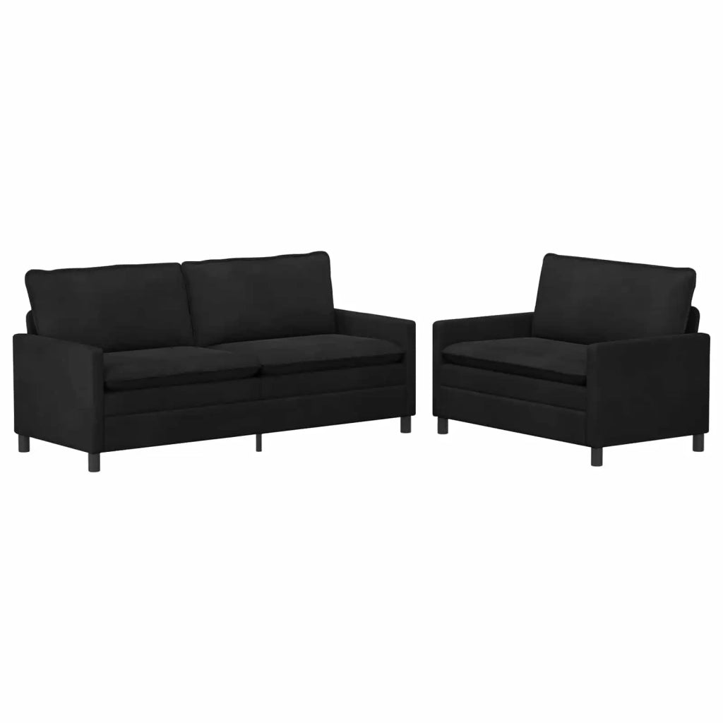 Set di divani 2 pcs Nero Velluto